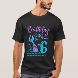 Camiseta Niños de 6 años cola de sirena 6 años Chica de cum