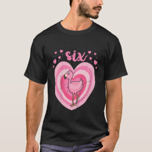 Camiseta Niños De 6 Años Cute Flamingo Chica de cumpleaños 
