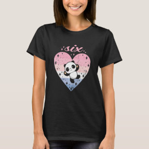 Camiseta Niños de 6 años Cute Panda Chica de cumpleaños 6B