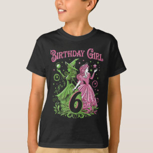 Camiseta Niños De 6 Años De Edad Bruja Rosa Y Verde