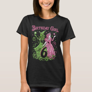 Camiseta Niños De 6 Años De Edad Bruja Rosa Y Verde