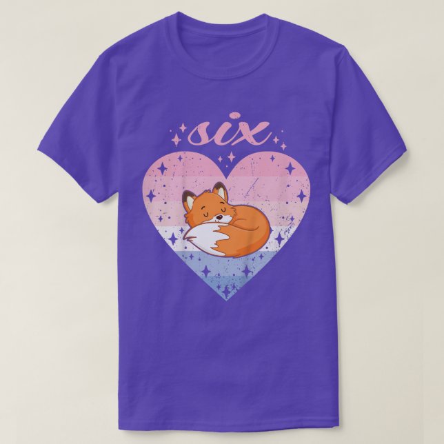 Camiseta Niños de 6 años de edad Chica de cumpleaños de Fox (Diseño del anverso)