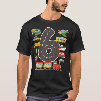 Camiseta Niños de 6 años de edad de transporte Cumpleaños 6
