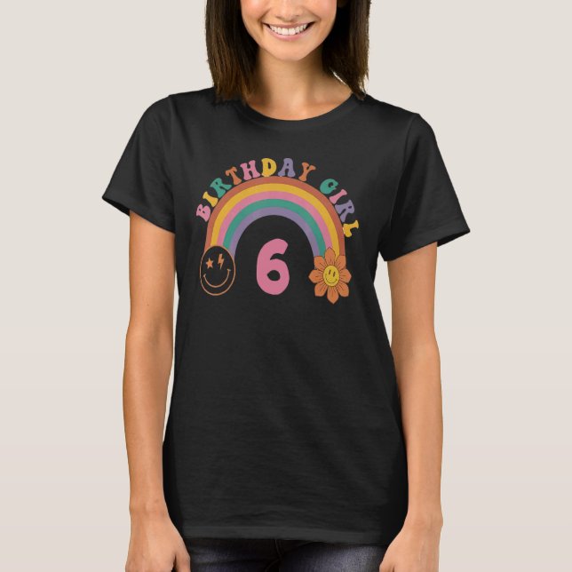Camiseta Niños de 6 años de edad Ropa de cumpleaños Chica A (Anverso)
