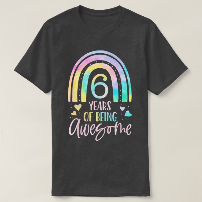 Camiseta Niños De 6 Años De Ser Un Impresionante Arcoiris,  (Diseño del anverso)