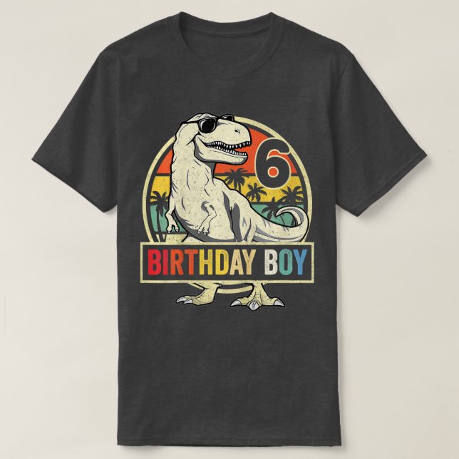 Camiseta Niños de 6 años niño de 6 años Rex Dinosaur (Diseño del anverso)