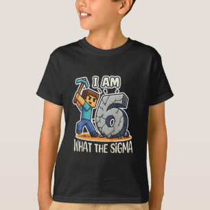 Camiseta Niños de 6 años Sigma Pixel Art Minería Jugador Cu