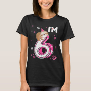 Camiseta Niños de 6 años Sloth 6 Fiesta de Chica de cumplea