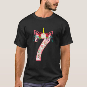 Camiseta Niños de 7 años Chicas de 7 años Unicorn Face F