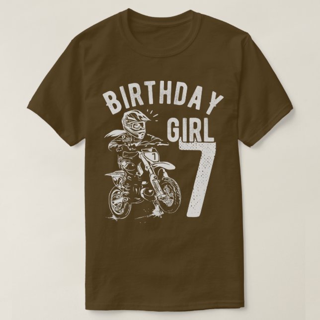 Camiseta Niños de 7 años chicas de cumpleaños Moto en bicic (Diseño del anverso)