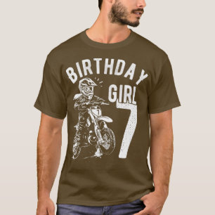 Camiseta Niños de 7 años chicas de cumpleaños Moto en bicic