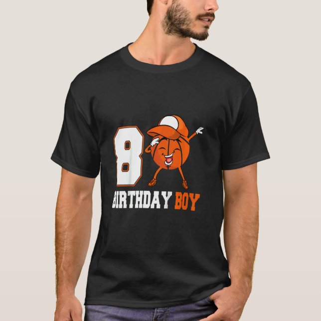 Camiseta Niños de 7 años Dabbing Baloncesto 7 cumpleaños B (Anverso)