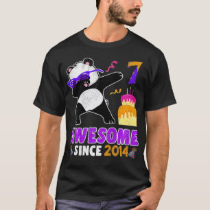 Camiseta Niños De 7 Años De Edad 7 Cumpleaños Dabbing Panda