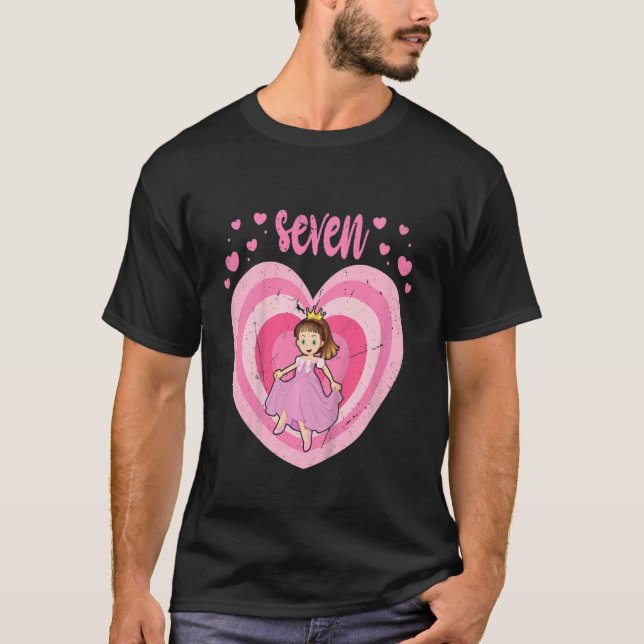 Camiseta Niños de 7 años de edad linda princesa Chica de cu (Anverso)