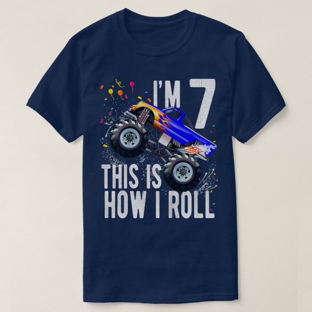 Camiseta Niños De 7 Años De Edad Niño Monstruo Coche De Cam (Diseño del anverso)