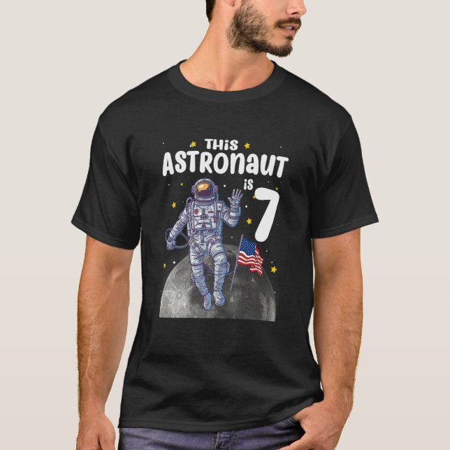 Camiseta Niños de 7 años Este astronauta tiene 7 años (Anverso)