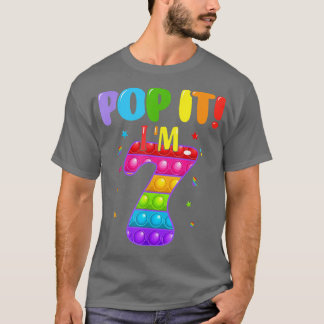 Camiseta Niños de 7 años feliz séptimo cumpleaños Pop It Fi