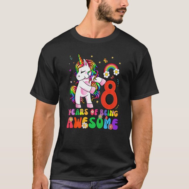 Camiseta Niños de 8 años Chica de cumpleaños, princesa Unic (Anverso)
