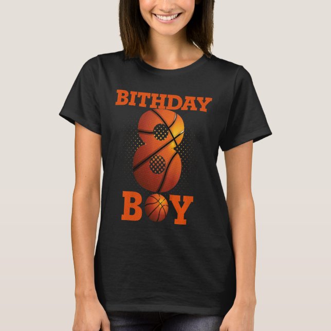 Camiseta Niños de 8 años de edad Basketball Boy 8 cumpleaño (Anverso)