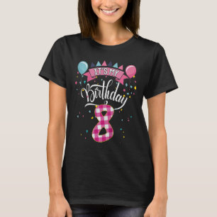 Camiseta Niños de 8 años es mi octavo cumpleaños para Chica