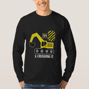 Camiseta Niños de 8 años y aplastándolo Excavadora de 8 año