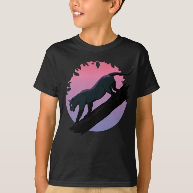 Camiseta Niños de animales de la jungla de pantera negra (Anverso)