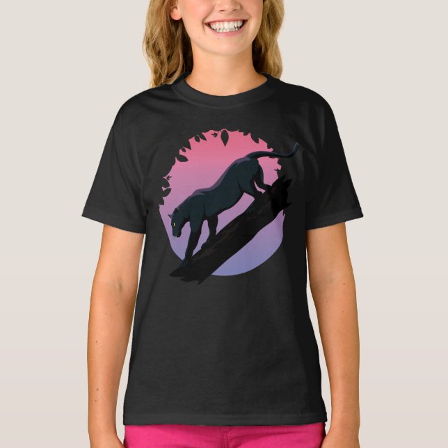 Camiseta Niños de animales de la jungla de pantera negra (Anverso)