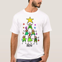 Camiseta Niños de árbol de Navidad personalizados