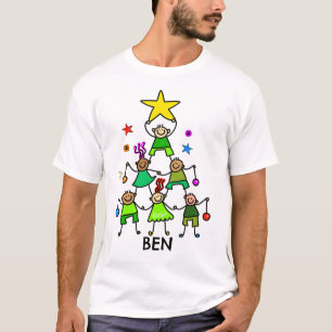 Camiseta Niños de árbol de Navidad personalizados