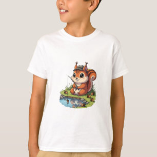 Camiseta Niños de ardilla pescadora pequeña