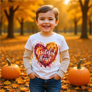 Camiseta Niños de Caligrafía de Acuarela de Corazón Agradec