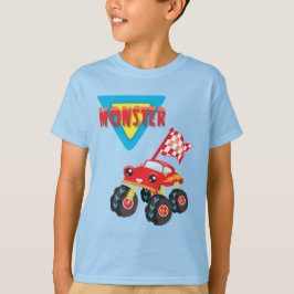 Camiseta Niños de camionetas de Monstruo Rojo