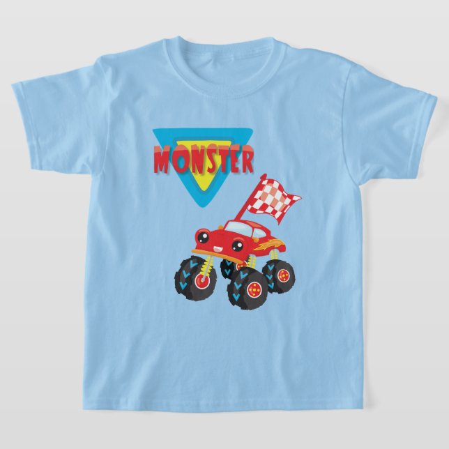 Camiseta Niños de camionetas de Monstruo Rojo (Distribución)