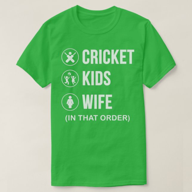 Camiseta Niños de cricket y esposas divertidas regalos de l (Diseño del anverso)