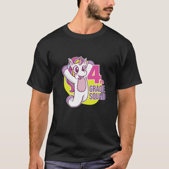 Camiseta Niños De Cuarto Grado Escuadrón | Chica Cuaderno D (Anverso)