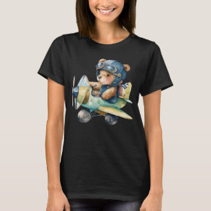 Camiseta Niños de cumpleaños Chicas Toddle Cute oso volando