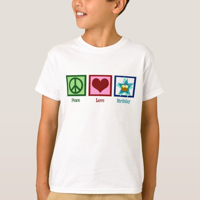 Camiseta Niños de cumpleaños de amor por la paz (Anverso)