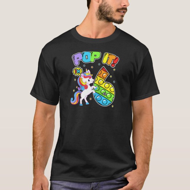 Camiseta Niños de cumpleaños pop que tengo 6 años (Anverso)