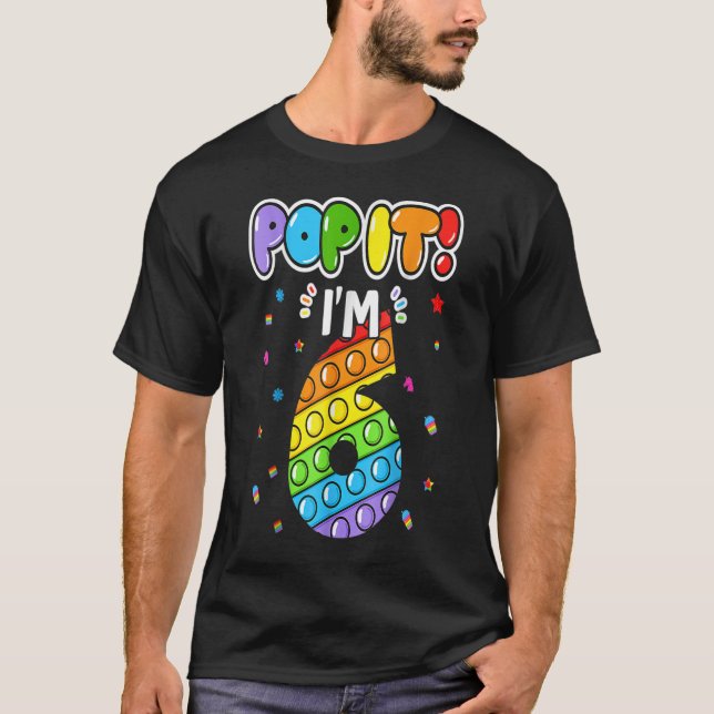 Camiseta Niños de cumpleaños pop que tengo 6 años Fidget Bo (Anverso)
