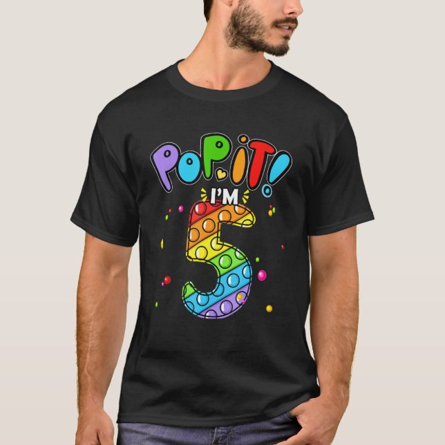 Camiseta Niños de cumpleaños pop que tengo cinco años (Anverso)