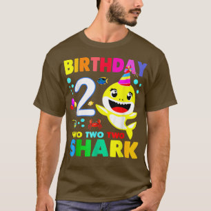 Camiseta Niños de cumpleaños Shark de 2 años 2ª familia