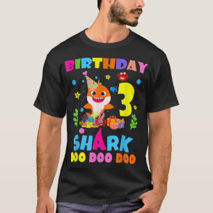 Camiseta Niños de cumpleaños Tiburón de 3 años 3ª familia