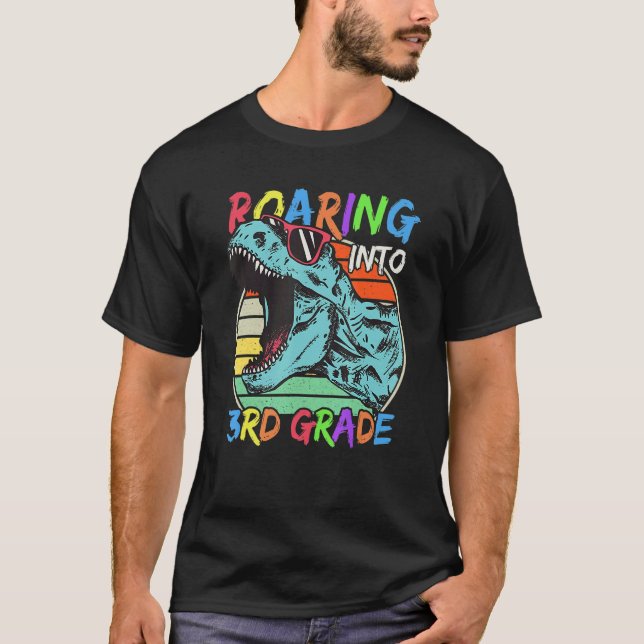 Camiseta Niños de Dinosaurios de tercer grado retro (Anverso)