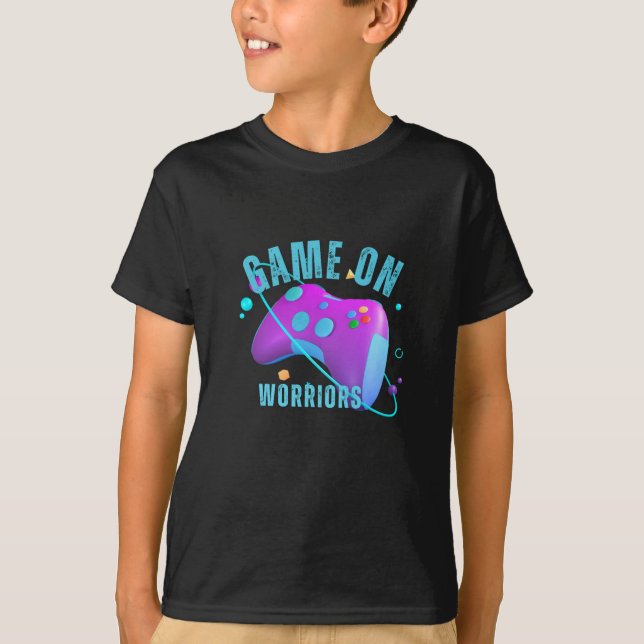 Camiseta Niños de diseño de "Game On, Warriors" (Anverso)