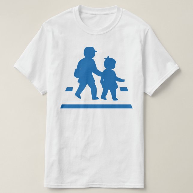 Camiseta Niños de escuela cruzando >> Rótulo de tráfico jap (Diseño del anverso)