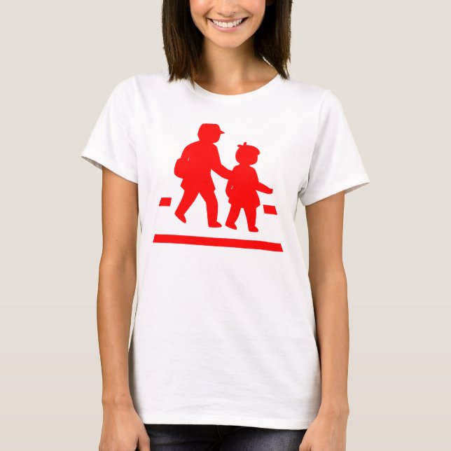 Camiseta Niños de escuela cruzando >> Rótulo de tráfico jap (Anverso)