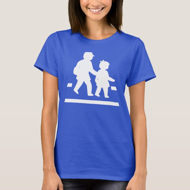 Camiseta Niños de escuela cruzando >> Rótulo de tráfico jap (Anverso)