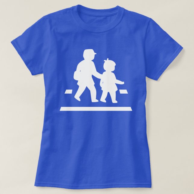 Camiseta Niños de escuela cruzando >> Rótulo de tráfico jap (Diseño del anverso)