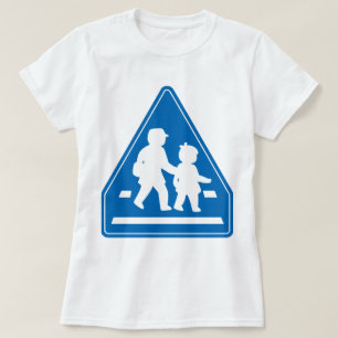 Camiseta Niños de escuela cruzando >> Rótulo de tráfico jap