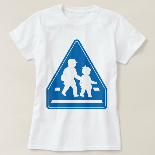 Camiseta Niños de escuela cruzando >> Rótulo de tráfico jap (Diseño del anverso)